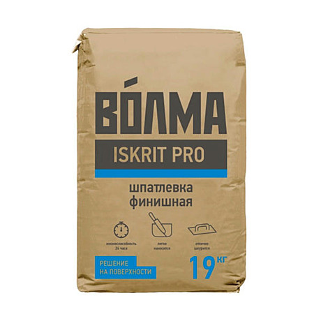 Шпаклевка финишная полимерная Волма Iskrit Pro, 19 кг