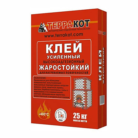 Клей для печной плитки жаростойкий Терракот, 25 кг